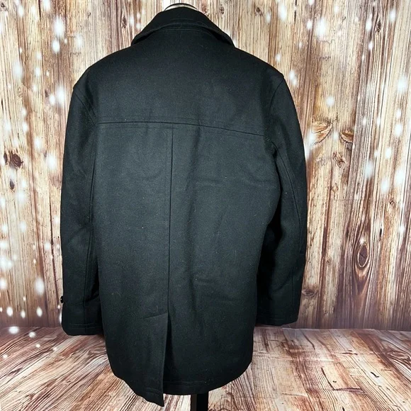 Men’s London Fog Black Wool Pea Coat Medium
